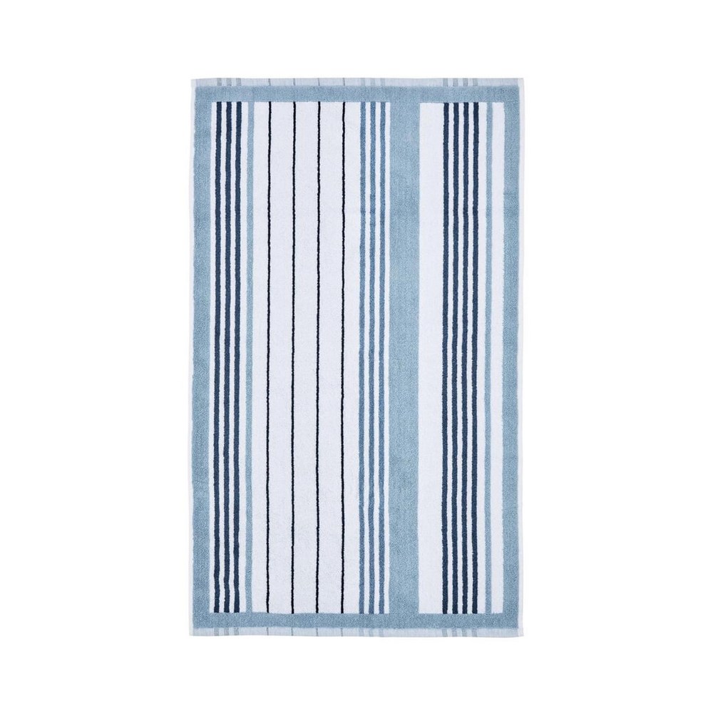 Azora Striped Bath Mat by Bedeck of Belfast in Chambray Blue